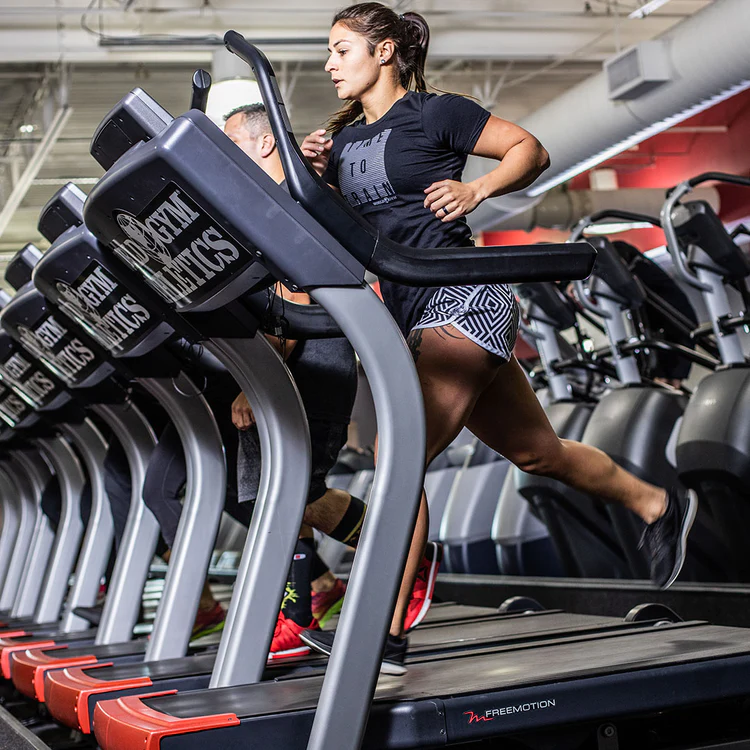 Woman running on treadmill